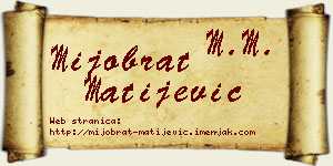 Mijobrat Matijević vizit kartica